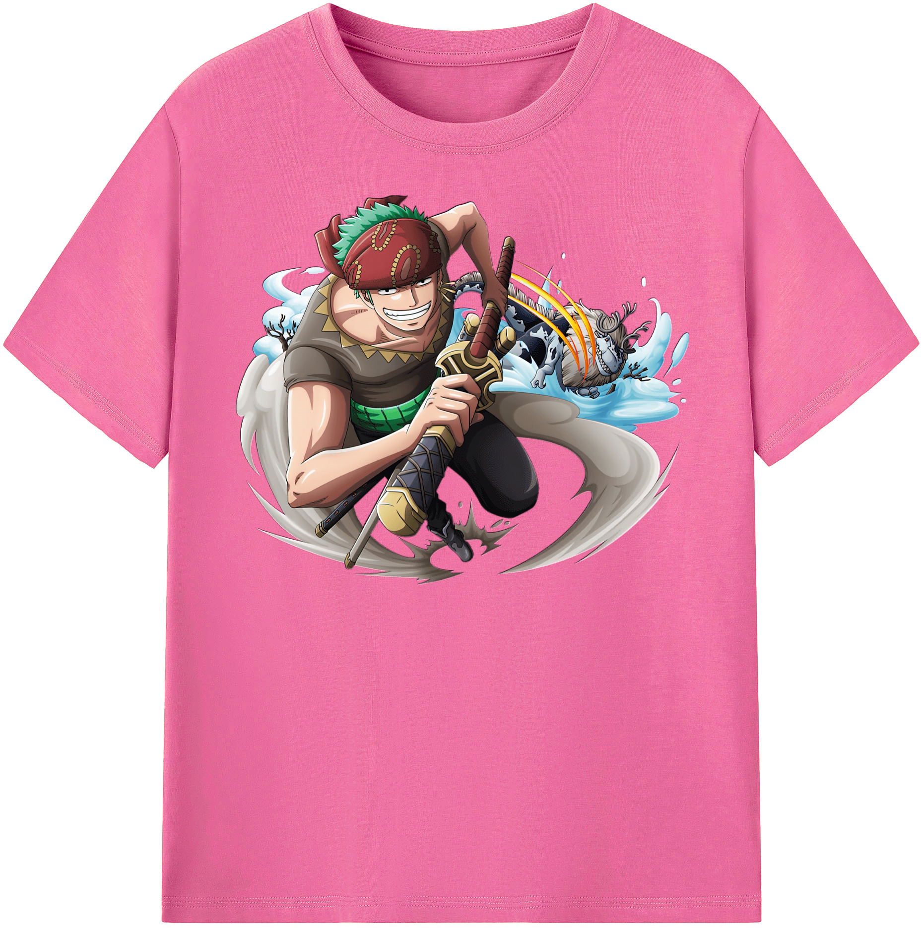 ワンピース ロロノア・ゾロ ONE PIECE Roronoa Zoro レディースカジュアルプリントTシャツ（綿100％）